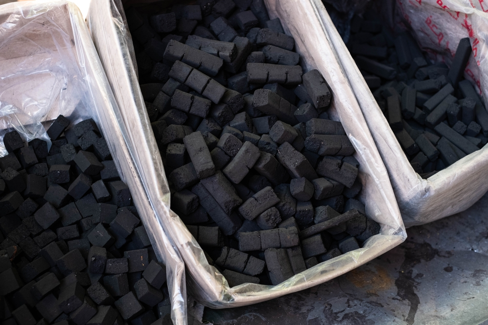 coconut charcoal briquettes storage